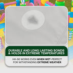 RH Adhesives Vinyl Patch Kit with 10" x 10" Reinforced Flexible PVC, 1 oz. Tube of HH-66 TF Vinyl Cement, Applicator Brush, Alcohol Wipes (White, Midweight PVC (14 oz.))