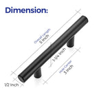Ravinte 45 Pack | 5'' Cabinet Pulls Matte Black Stainless Steel Kitchen Drawer Pulls Cupboard Pulls Cabinet Handles 5”Length with 3” Hole Center