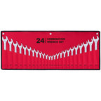 24-Piece All-Purpose Master Combination Wrench Set with Roll-up Pouch | SAE 1/4” to 1”, Metric 8mm to 24mm | Perfect for General Household, Garage, Auto Repairs, Car, Truck, Boat, and Travel Emergency