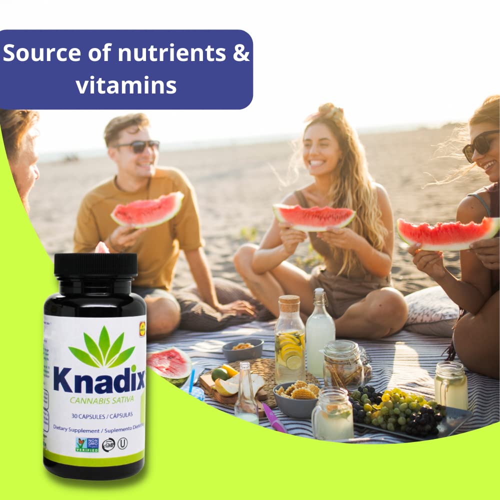 Knadix Hemp Oil Supplement - Support for Bones, Muscles & Joints - General Wellbeing - Natural Relief and Immune Support with Omega 3-6 Vitamins and Minerals Pack of 4-120 Caps