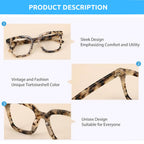 Firmoo Oversized Blue Light Glasses for Women Men Large Frame Anti Eyestrain & UV Protection Computer Gaming Blue Blocker Eyeglasses(Pattern)
