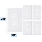 Bates- 1-Gang Duplex Wall Plate, 3.18"x 4.98", 20 Pack White