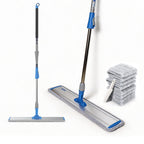 Microfiber Wet Mops 24 in Heavy Duty Flat Floor Mop Adjustable Handle with 4 Washable Mop Clothes
