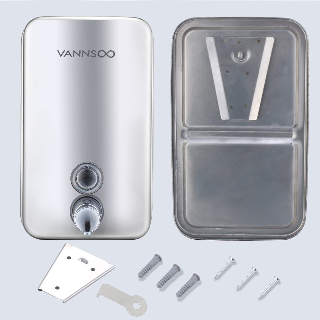 VANNSOO Commercial Soap Dispenser Wall Mount Stainless Steel, 37 fl.oz.
