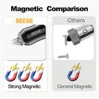 SEESE Strong Magnetic Screw Ring: 1/4 Inch/ 6.35 mm Universal Magnetic Screw Holder - Removable Magnetic Screwdriver Drill Bit Holder for Hex Screwdriver and Power Bits(2 Pcs)