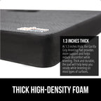 GORILLA GRIP® Extra Thick Supportive Foam Kneeling Pad, 2PK, Large Cushion Heavy Duty Knee Pads for Gardening, Baby Bath Time, Dirt and Water Resistant, Workout and Garden Supplies, 17.5x11, Black