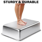 LEGOURNS XL Stainless Steel Litter Box 2 Pack, 23.6"x15.8"x6" (Height) Extra Large, Silver, Cat Litter Box, High Sides, Non Stick, No Smell, Easy Clean, Metal, For Big/Fat Cats & Kittens