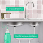 Soap Dispenser for Kitchen Sink, Built in Sink Soap Dispenser, Countertop Soap Dispenser Pump with 47" Extension Tube kit, No Need to Fill Little Bottle Again, Golden