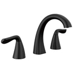 Delta Arvo Matte Black Bathroom Faucet 3 Hole, 8 Inch Widespread Bathroom Sink Faucet for Vanity, Push-Pop Drain Assembly, Matte Black 35840LF-BL