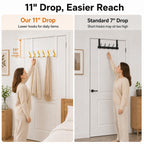 Peasulin 2 Pack 11" Over the Door Hook Rack, 6 Double Hooks