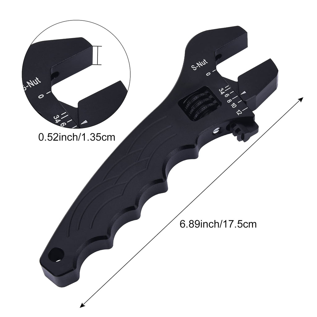 EVIL ENERGY AN Fitting Hose Wrench Adjustable 3AN-12AN Aluminum Black