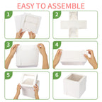 Moretoes 12 Pcs Cake Box, Tall Cake Boxes with Window in 3 Sizes 12x12x12 10x10x10 8x8x8 Inches, Bakery Boxes Disposable Carrier Take Out Container, 2 or 3 Tier for Valentine's Day Mother's Day