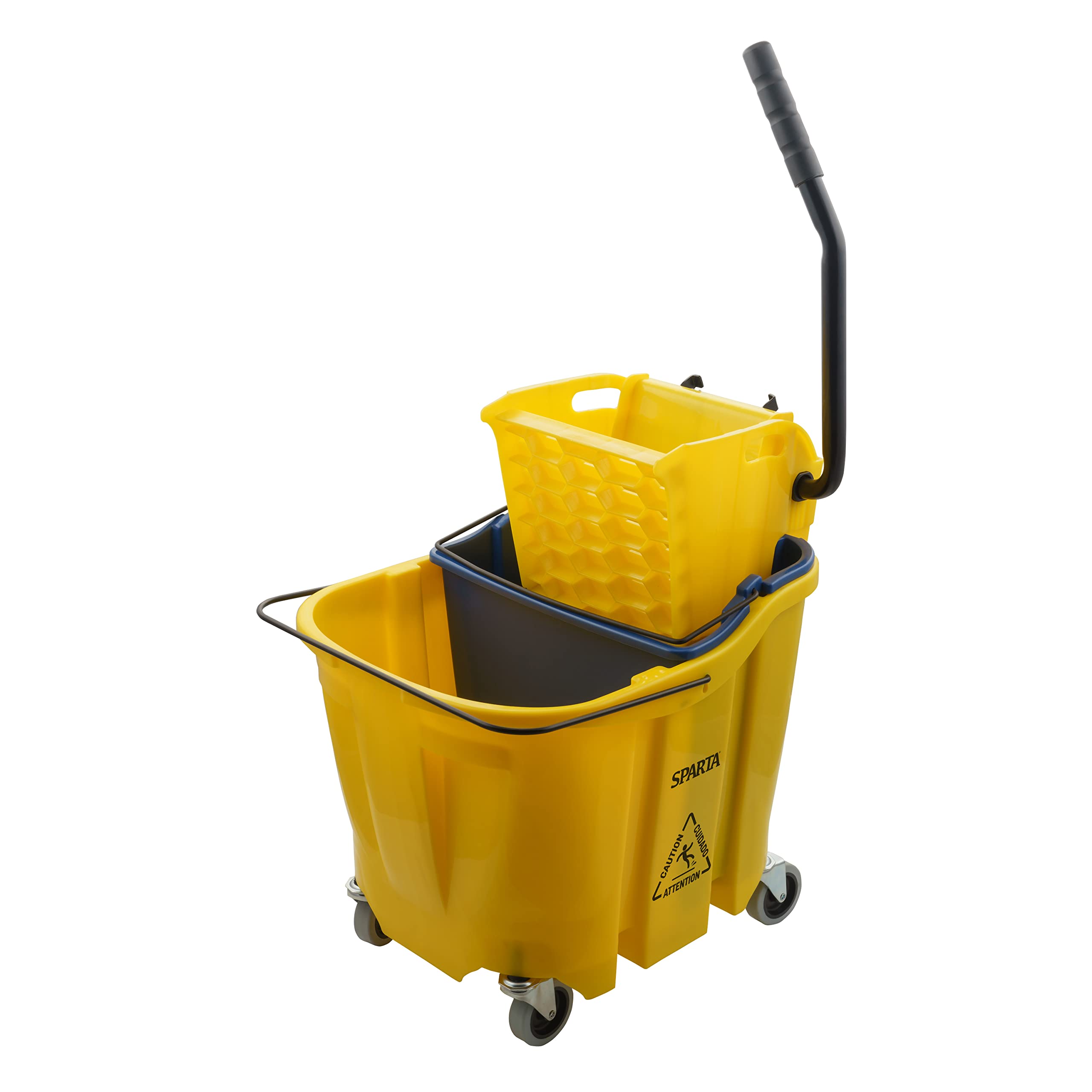 SPARTA 35 Qt Mop Bucket System with Wringer and Insert, Yellow