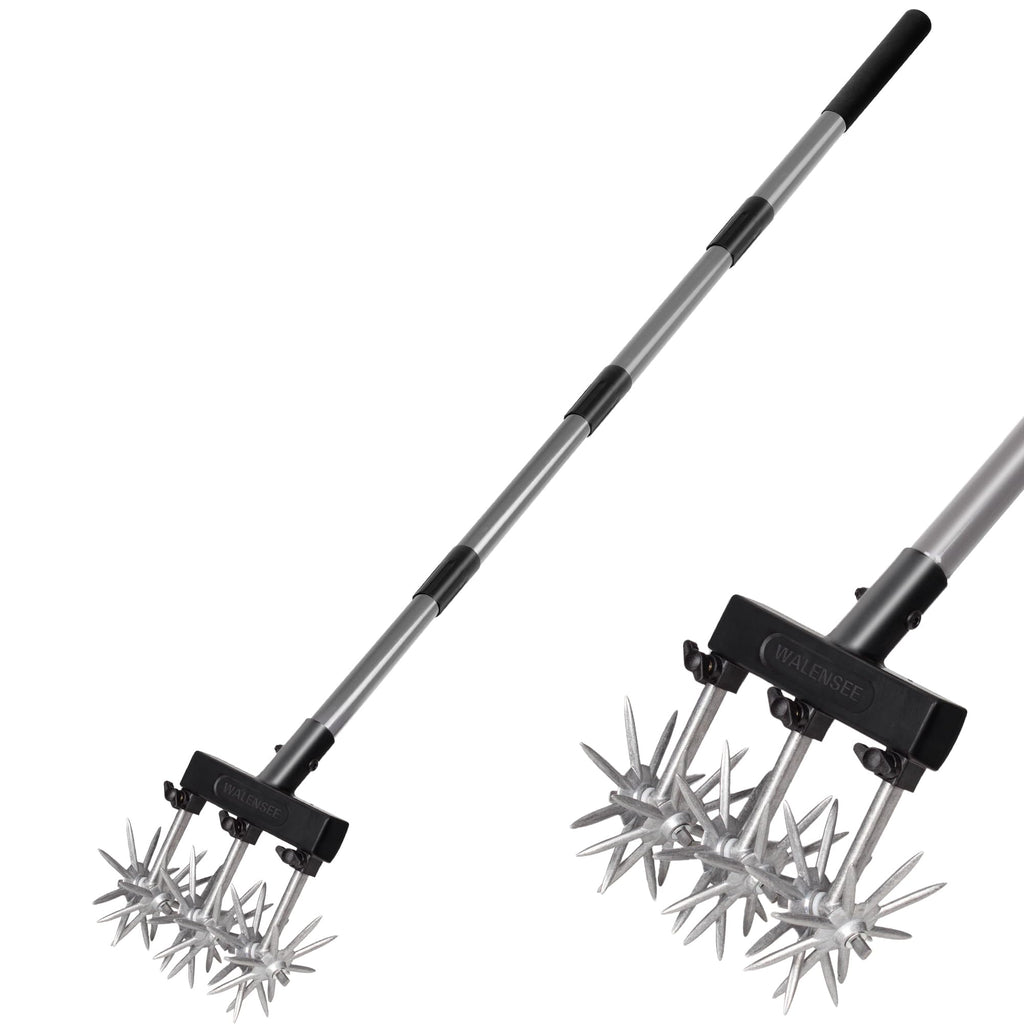 Walensee Rotary Cultivator, Hand Tiller for Soil Mixing or Reseeding