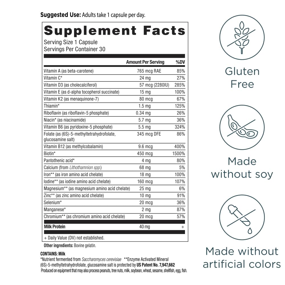 Ancient Nutrition Bone Health Multivitamin, Supports Bone Density, Bone Building & Remodeling, 21 Vitamins & Minerals with Milk Protein Peptides, Methylated B Vitamins & Chelated Minerals, 30 Servings