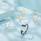 MUNDELL Cute Dachshund Rings 14K Gold Plated Puppy Dog Rings for Women Animal Rings Stacking Ring Statement Ring