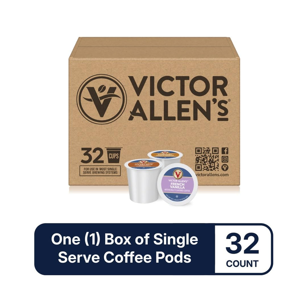 Victor Allen's Coffee Variety Pack (French Vanilla Flavored, Caramel Macchiato, Hazelnut), 32 Count, Single Serve Coffee Pods for Keurig K-Cup Brewers