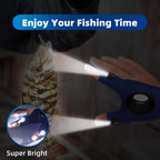 MOIPEJO LED Flashlight Gloves, Stocking Stuffers Gifts for Men Dad Him, Christmas White Elephant Gifts for Adults Men Boyfriend Cool Gadget Waterproof Light for Camping Fishing Repairing (Klein Blue)