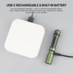ThruNite Archer Mini EDC Flashlight, USB-C Rechargeable Pocket Flashlights 405 Lumens, IPX8 Waterproof Mini Penlight with Clip for Everyday Carry, Inspection and Emergency Use