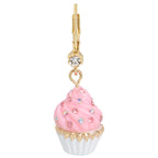Betsey Johnson Womens Cupcake Mismatch Drop Earrings, Pink, One Size