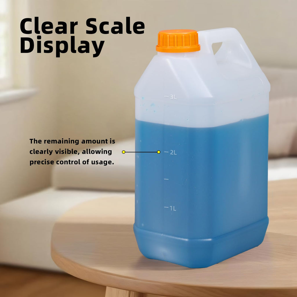 2 Pcs 0.8 Gallon Jugs with Caps Empty Plastic Gallon Containers with Lids Container Automotive Square F-Style Plastic Jug Bottle for Liquids Water Laundry Soaps Detergents Home and Commercial Use