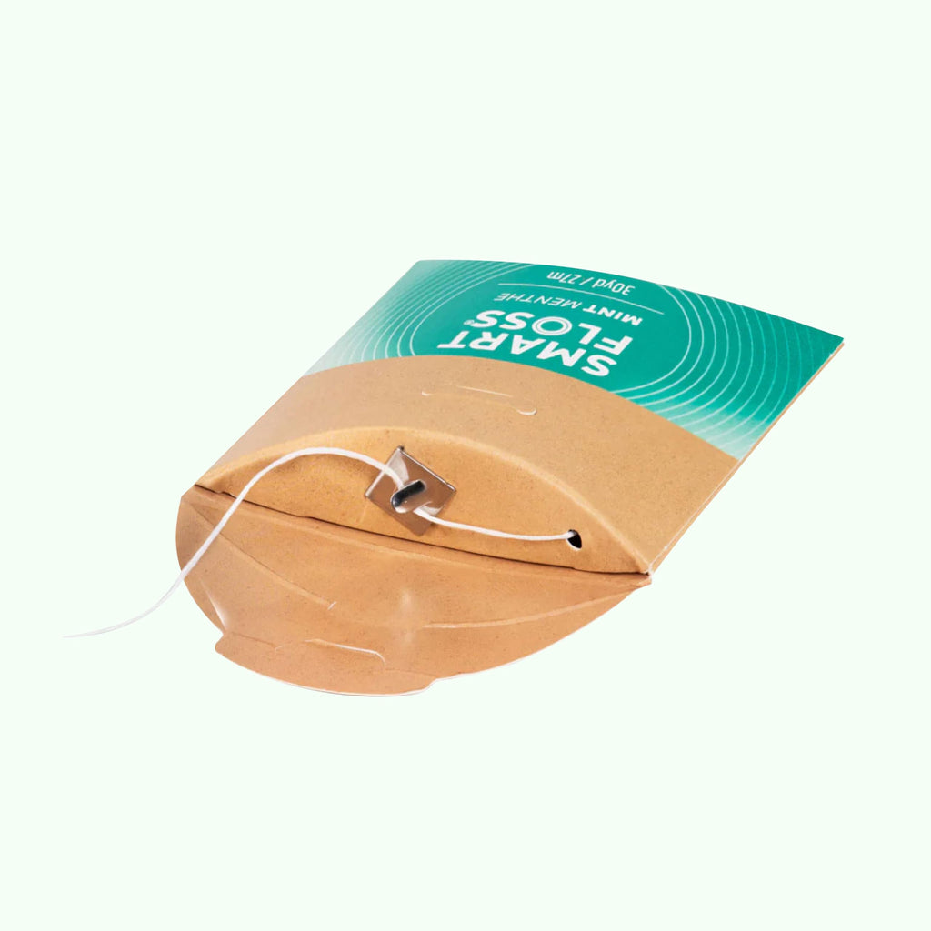 drTung's Smart Floss Mint for Teeth - Natural Expanding Dental Floss, Gentle on Tooth & Gums, Expands & Glides, PTFE & PFAS Free, Certified Organic Mint Essential Oils - Pack of 12