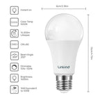 Linkind A19 LED Light Bulbs Dimmable, 100W Equivalent Light Bulbs, 16W, 5000K Daylight, 1600 Lumens LED Bulbs, E26 Standard Base, 120V, Lighting for Bedroom Living Room Home Office, 6 Packs