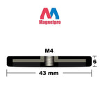 Magnetpro 4 Pieces Strong Rubber Coated Mounting Magnets 30 LB