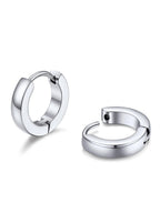 PROSTEEL Silver Mens Hoop Earrings Stainless Steel Huggies