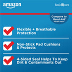 Amazon Basic Care Flexible Fabric Adhesive Bandages, XL (2 in x 4 in), Non-Stick Pad for Cuts & Scrapes, 4-Sided Seal, 10 Count