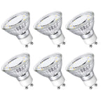 Lepro Non-Dimmable GU10 LED Light Bulbs, 2700K Soft Warm Light GU10 Bulb Replacement for Recessed Track Lights, 4W LED Bulbs with 100°Flood Beam for Kitchen, Range Hood, Living Room, Bedroom, 6 Pack