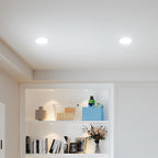 Amico 12 Pack 4 Inch 5CCT Ultra-Thin LED Recessed Dimmable Can/Ceiling Light with Junction Box, 2700K/3000K/3500K/4000K/5000K Selectable, 11W Eqv 70W, 800LM High Brightness Wafer Downlight - ETL&FCC