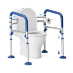 Loyoda Foldable Toilet Safety Rails for Seniors - Adjustable Toilet Safety Frame & Toilet Handles for Elderly & Disabled, Fits Most Toilets, 350lb Capacity, Blue