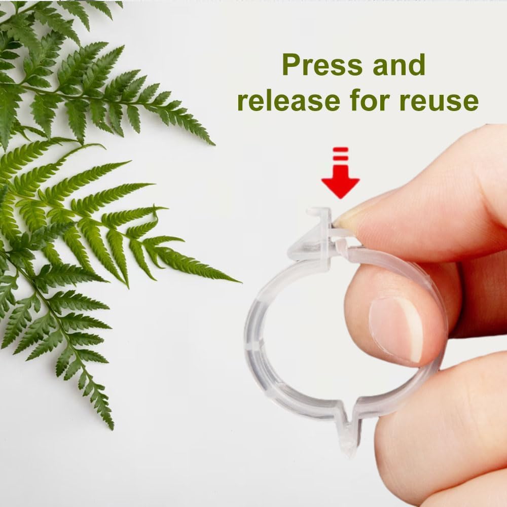Hytihtu 50Pcs Plant Support Clips,Plastic Tomato Clips for Climbing Plants