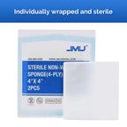 JMU Sterile Gauze Pads 4x4, 600 Packs - 2Pcs Per Pack, 1200 Pieces, Highly Absorbent Sterile Non-Woven Gauze Sponges, Case/24 Box