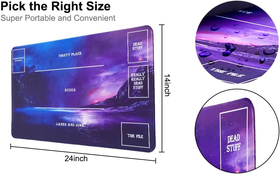 Playmat for MTG Magic The Gathering - Stitched Play Mat with Tube Case for MTG Card Game Playing(Starry Zones)