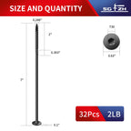 SG TZH #14 x 7 Inch Outdoor Structural Wood Deck Screws (32Pcs/2lb), Carbon Steel, Black, Flat Head, Rust Resistant Epoxy Coated, T30 Star Bit