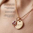 Personalized Birthstone Necklace for Women, Custom Birthstone Name Necklace