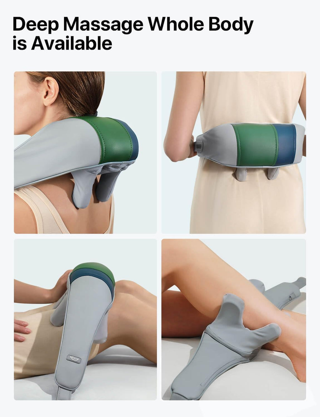 ALLJOY Neck and Shoulder Massager with Heat, Cordless Shiatsu 4D Deep Tissue Kneading Massage for Muscle Pain Relief, Massage Pillow for Neck, Back, Leg, Relax Gifts for Women Men Mom Dad