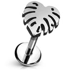 Cords Club Monstera Leaf Flat Back Stud- Hypoallergenic Titanium Earring