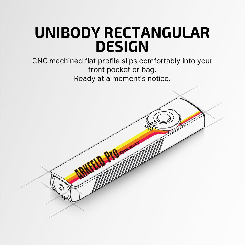 OLIGHT Arkfeld Pro Rechargeable EDC Flat Flashlight with UV and White LED Combo, 1300 Lumens Portable Pocket Lights for Outdoors Emergency Working (Racing Stripe CW)