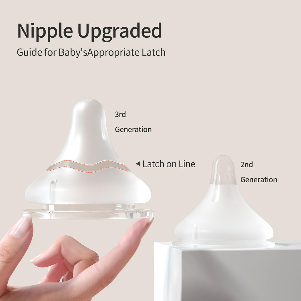 Pigeon Silicone Nipple (S) with Latch-On Line, 1+ Months, 4 Count