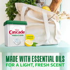 Cascade Free & Clear Dishwasher Pods, Dishwasher Detergent, Dish Detergent Soap, Lemon Essence, 47 Count