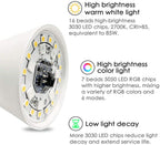 Yangcsl LED Light Bulbs 85W Equivalent 1200lm, RGB Color Changing Light Bulb, 6 Moods - Memory - Sync - Dimmable, A19 E26 Screw Base, Timing Remote Control Included (Pack of 4)