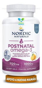Nordic Naturals Postnatal Omega-3, Lemon - 60 Soft Gels - 1120 Total Omega-3 + 1000 IU Vitamin D3 - Formulated for New Moms; Supports Optimal Wellness, Positive Mood, Healthy Metabolism - 30 Servings
