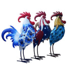 BAENRCY Metal Rooster Statues Waterproof Chicken Sculpture Metal Garden Deco Outdoor Yard Ornament for Patio Lawn Backyard