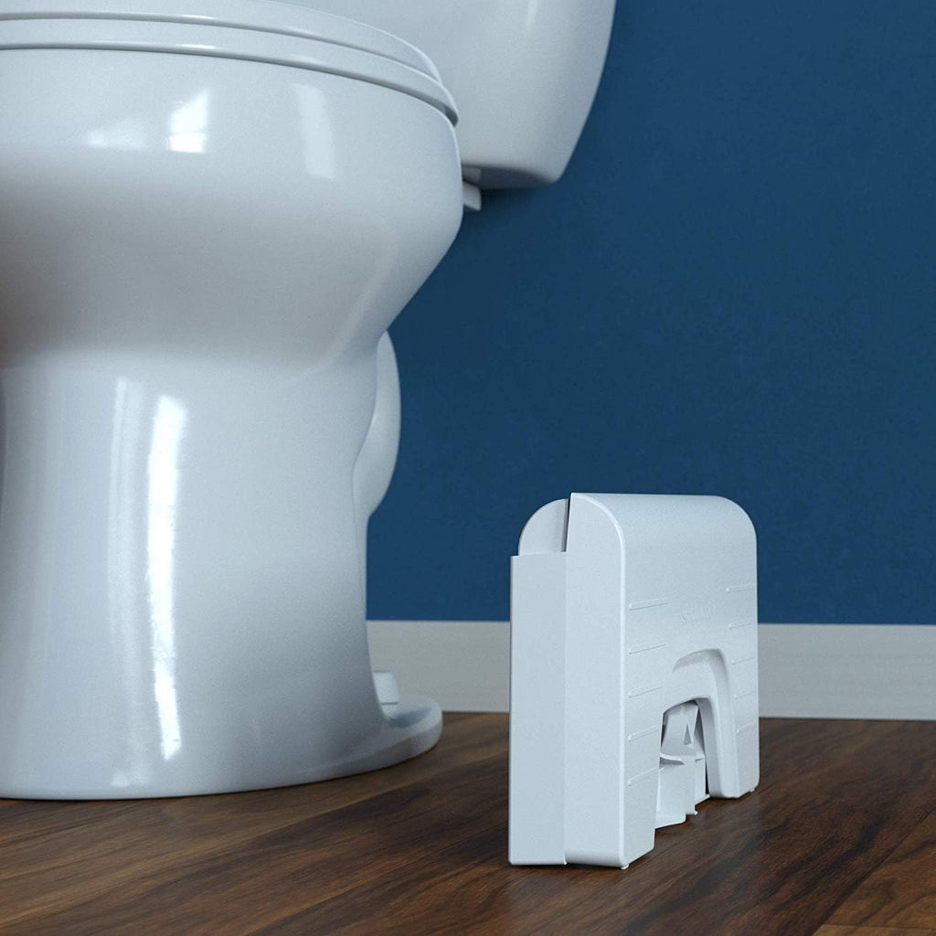Squatty Potty Fold N Stow Compact Foldable Toilet Stool, White, 8", 1 lb
