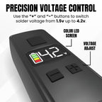 Mini Rechargeable Soldering Iron Pen, with Built-In USB C Battery Cable, Adjustable Voltage 1.5v-4.2v, LED Display, Removable Thread Burner Tip (Black)