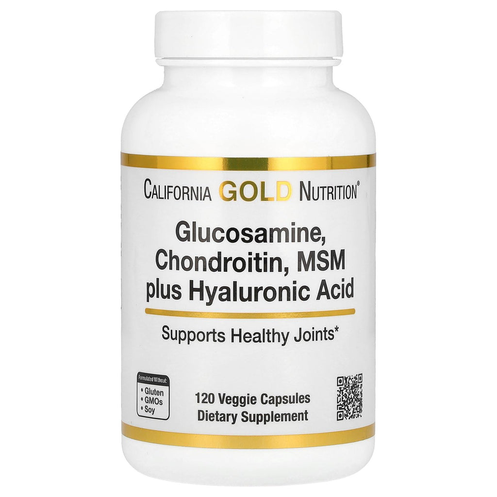 California Gold Nutrition Glucosamine, Chondroitin, MSM Plus Hyaluronic Acid, 120 Veggie Caps