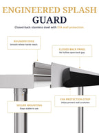 Atelicf NSF Stainless Steel Prep Table 30X48 inch, Backsplash & Casters